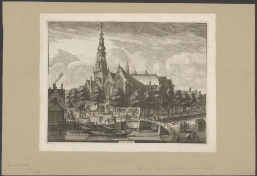 View of the Oude Kerk in Amsterdam from the Oudezijds Voorburgwal