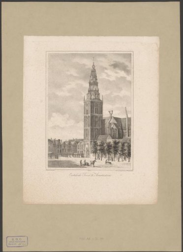 View of the Old Church Tower in Amsterdam