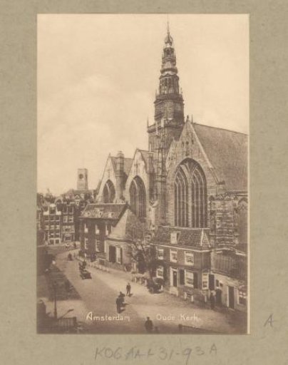 View of the Old Church in Amsterdam