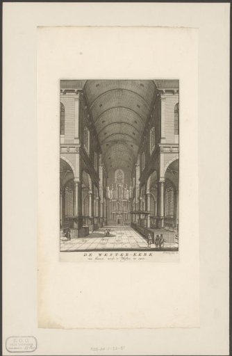 View of the interior of the Westerkerk in Amsterdam, looking west