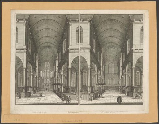 Two Views of the Interior of the Westerkerk in Amsterdam, Seen from the West and East