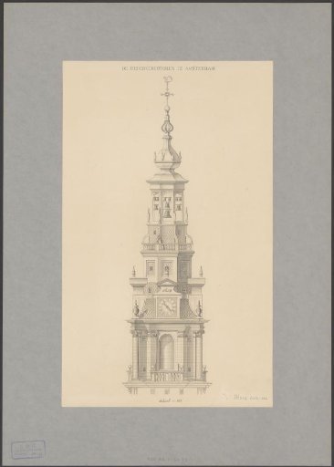 Elevation of the Zuiderkerk tower in Amsterdam
