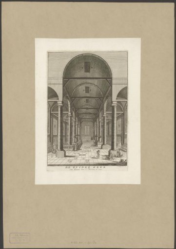 Interior of the Zuiderkerk in Amsterdam, viewed towards the north