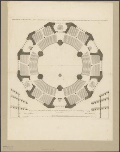 Plan showing the fifth level of a domed church on the Botermarkt in Amsterdam