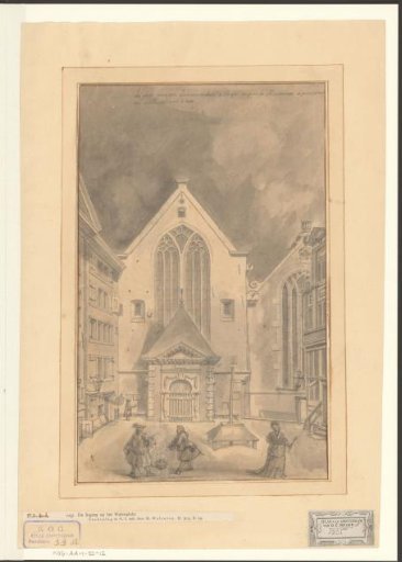 View of the Front Facade of the Walloon Church at the Walenpleintje