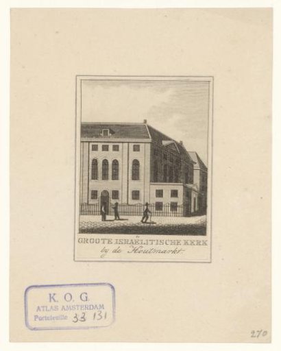 View of the Great Synagogue in Amsterdam