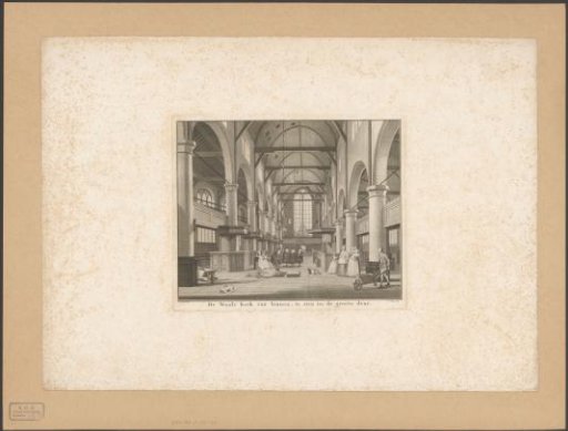 Interior of the Walloon Church in Amsterdam, viewed towards the main entrance