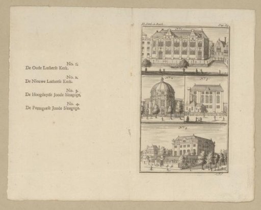Four different churches and synagogues in Amsterdam