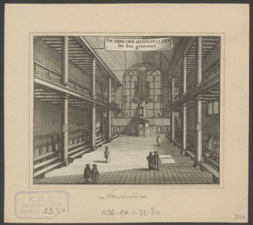Interior of the Mennonite Church De Zon in Amsterdam