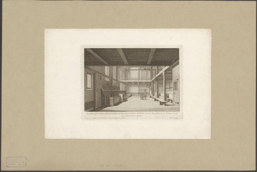 Interior of the Mennonite Church of the Jan Jacobsgezinden in the Bloemstraat in Amsterdam
