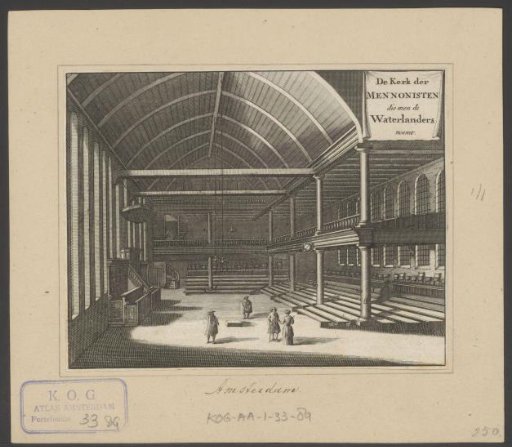 Interior of the Mennonite Church Bij de Toren in Amsterdam