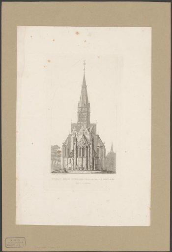 View of the east side of the Vondel Church in Amsterdam