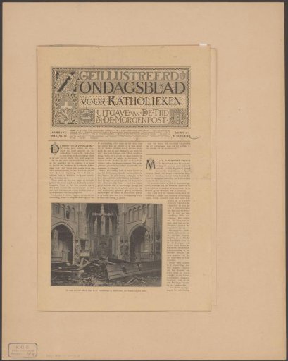 Interior of the Vondel Church in Amsterdam after the fire of November 8, 1904