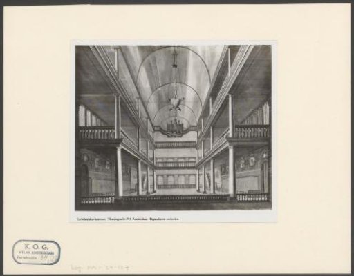 Photoreproduction of a print of the interior of the Mozes en Aäronkerk in Amsterdam