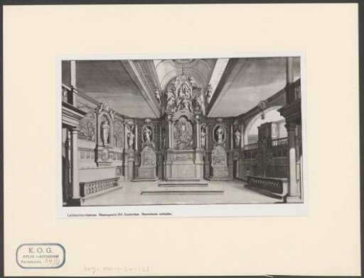 Photoreproduction of a print of the interior of the Moses and Aaron Church in Amsterdam
