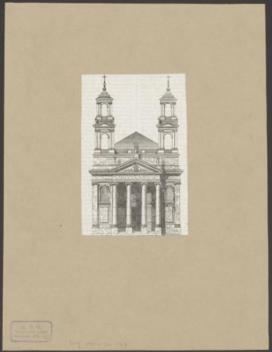 Elevation of the facade of the Moses and Aaron's Church in Amsterdam