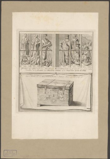 Stained glass window of Emperor Maximilian I and the Miracle Chest in the Holy Place in Amsterdam