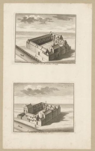 Bird's-eye view of the Sint-Ceciliaklooster and the Sint-Barbaraklooster in Amsterdam