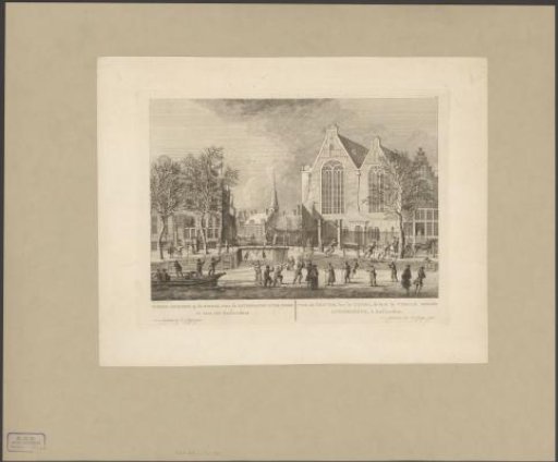 Winter view of the Singel, in front of the Old Lutheran Church in Amsterdam