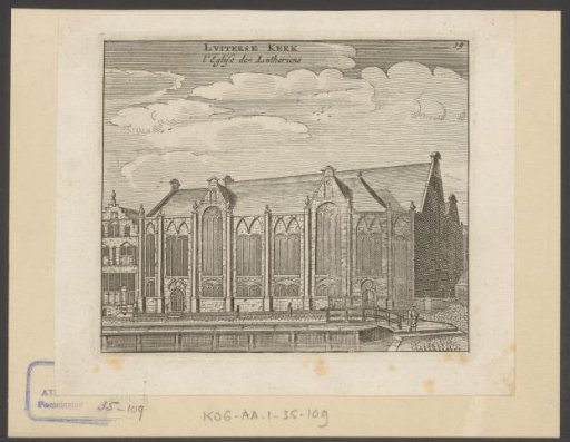 View of the Old Lutheran Church in Amsterdam