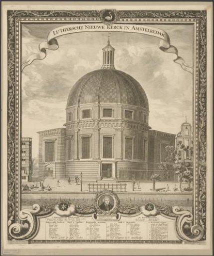 View of the Round Lutheran Church in Amsterdam