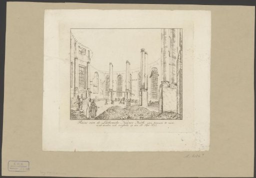 Ruin of the New Lutheran Church in Amsterdam after the fire of 1822, interior