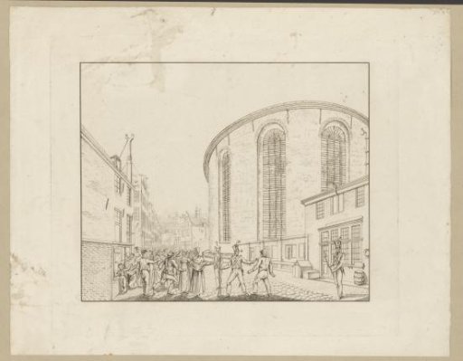 Ruin of the New Lutheran Church in Amsterdam after the fire of 1822, from the Stromarkt