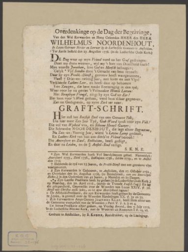 Epitaph for Willem Noordenhout