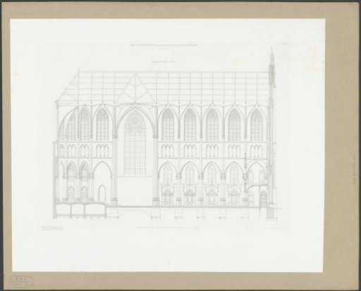 Longitudinal cross-section of the Our Lady Church in Amsterdam