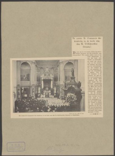 First Holy Communion in the Saint Willibrordus Church within the Veste (The Dove)