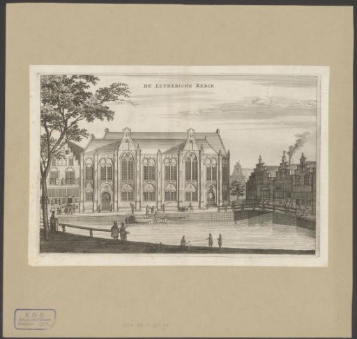 View of the Old Lutheran Church in Amsterdam