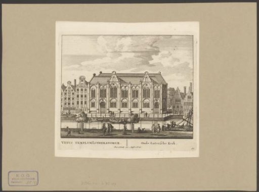 View of the Old Lutheran Church in Amsterdam