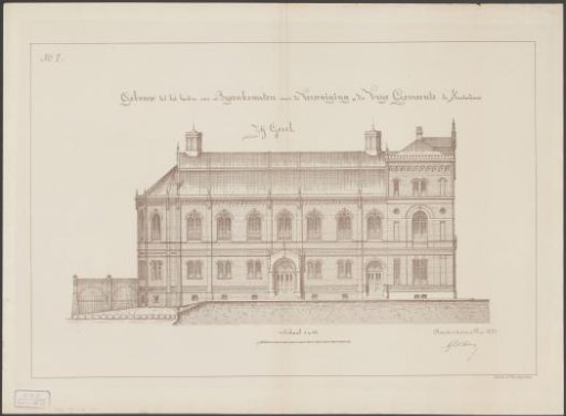 View of the Side Facade of De Vrije Gemeente in Amsterdam