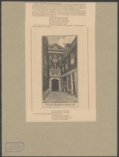 View of the gate of the Burgerweeshuis in Amsterdam