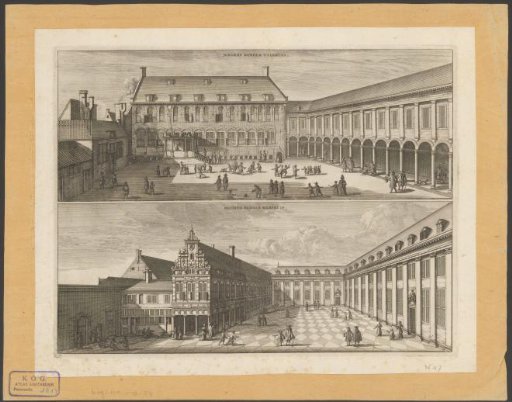 View of the boys' and girls' houses of the Burgerweeshuis in Amsterdam