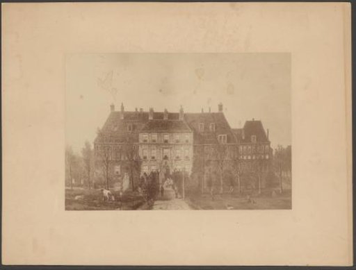 Photographic reproduction of a painting of a view of the Buitengasthuis near Amsterdam