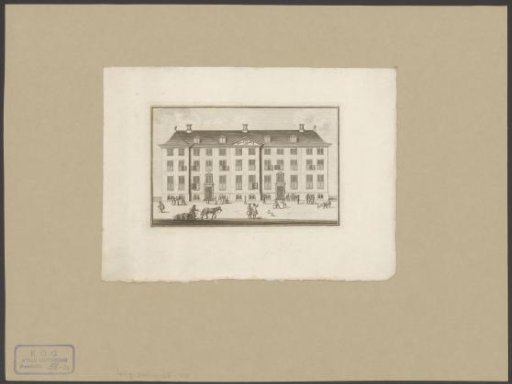View of the front of the Diaconieweeshuis in Amsterdam
