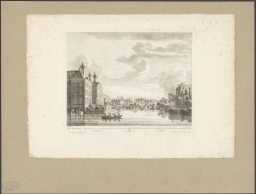 View of the Binnen-Amstel and the Diaconieweeshuis in Amsterdam