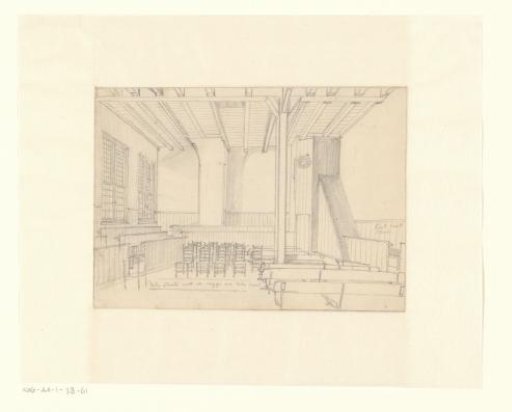 Interior of the former church room of the Orphanage of the Mennonite Collegiants de Oranjeappel