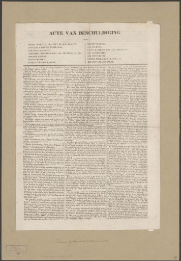 Indictment against fourteen men for their involvement in the Soeploods riot in Amsterdam