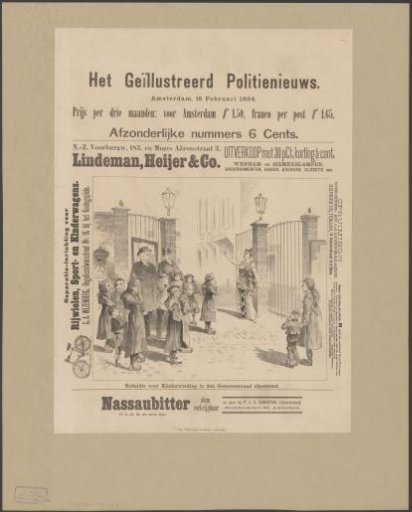 Jacob Nicolaas van Hall with hungry children before the gate of the Prinsenhof in Amsterdam