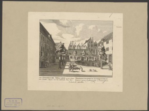 View of the courtyard of the Lutheran Deacon's Orphanage in Amsterdam