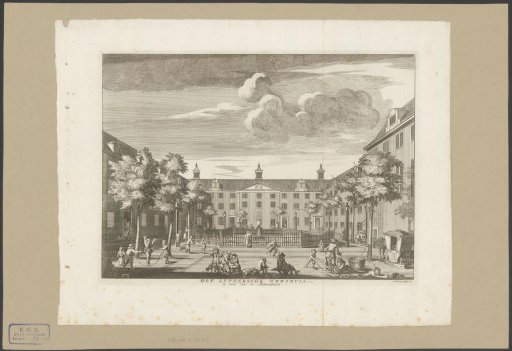 View of the courtyard of the Lutheran Deacon's Orphanage in Amsterdam