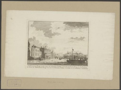 View of the Halvemaansbrug towards the Kloveniersdoelen and the Waag