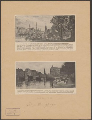 Views of the Binnen-Amstel, the Halvemaansbrug and the Munttoren in the eighteenth and twentieth centuries