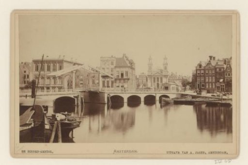 View of the Blauwbrug and the Mozes and Aäronkerk