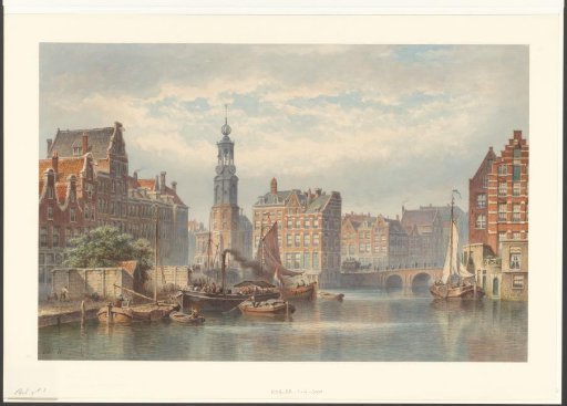 View of the Munttoren and the English houses on the Amstel, corner of the Kistenmakersgracht
