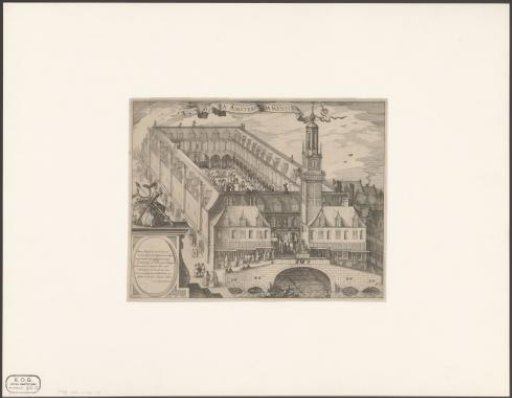 Aerial view of the Exchange of Hendrik de Keyser in Amsterdam, before 1668
