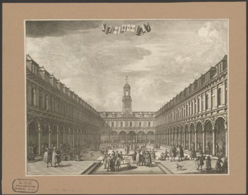View of the courtyard of the Beurs of Hendrik de Keyser in Amsterdam