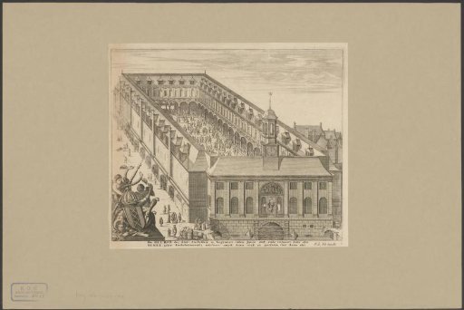 Bird's-eye view of the Beurs of Hendrik de Keyser in Amsterdam, after 1668